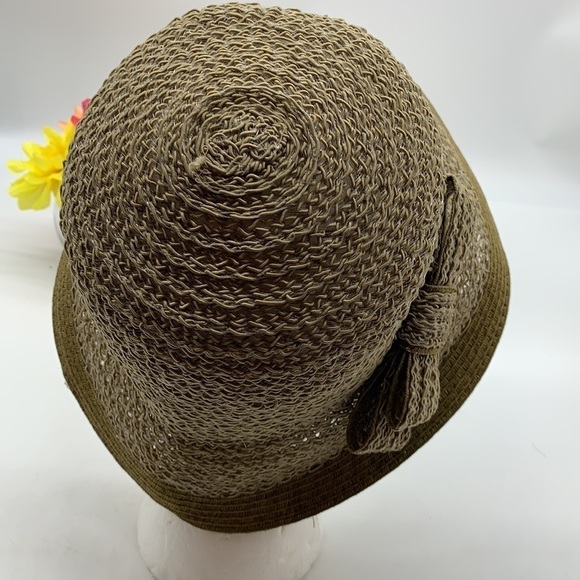 Jessica Simpson Tan hat With Bow - one size fits all. HT0090 - Picture 3 of 6